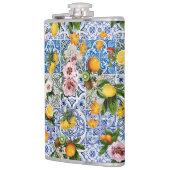 Siciliaanse tegels met bloemen en citroen heupfles (Links)