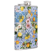 Siciliaanse tegels met bloemen en citroen heupfles (Rechts)