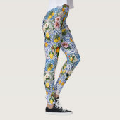Siciliaanse tegels met bloemen en citroen leggings (Rechts)