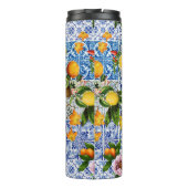 Siciliaanse tegels met bloemen en citroen thermosbeker (Achterkant)