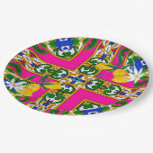 Siciliaanse tegels, mozaïek, barok, papieren bordje (Gekanteld)