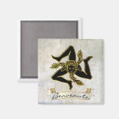 Siciliaanse Trinacria Benvenuto Magneet (Voorkant / Achterkant)