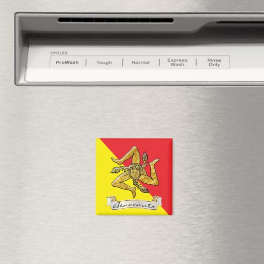 Siciliaanse Trinacria Benvenuto Magneet (Insitu (Vaatwasser))