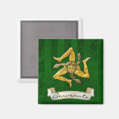 Siciliaanse Trinacria Benvenuto Magneet (Voorkant / Achterkant)