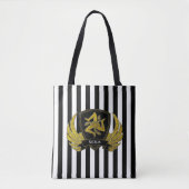 Siciliaanse trinacria Black Gold Bold Stripe Tote Bag (Voorkant)
