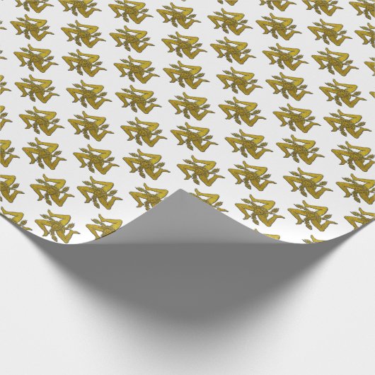 Siciliaanse Trinacria en uw kleur Cadeaupapier (Hoek)