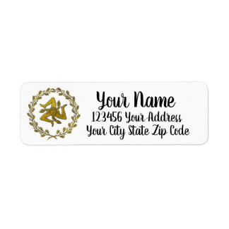 Siciliaanse Trinacria en Wreath Etiket