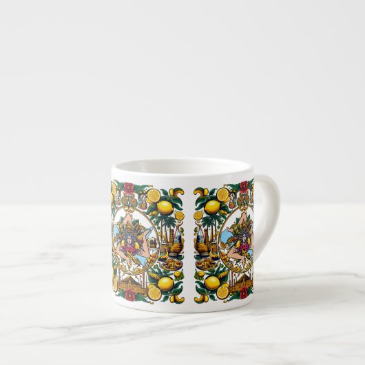 Siciliaanse Trinacria Espresso Cup Kop (Voorkant rechts)