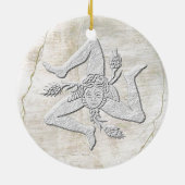 Siciliaanse  Trinacria Fresco Kijk Keramisch Ornament (Achterkant)