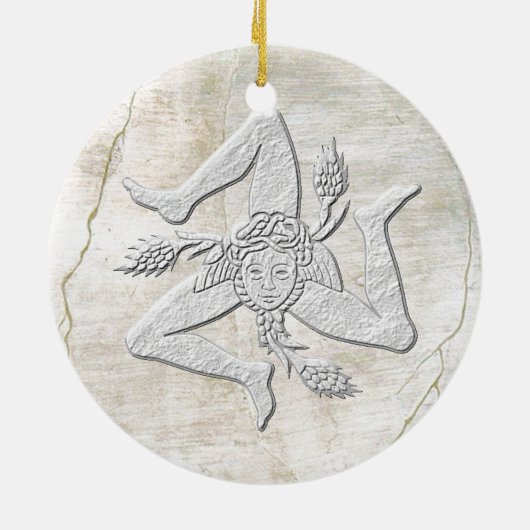 Siciliaanse  Trinacria Fresco Kijk Keramisch Ornament (Achterkant)