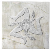 Siciliaanse  Trinacria Fresco Kijk Tegeltje (Voorkant)