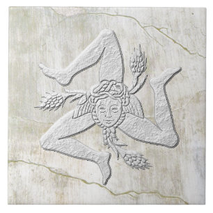 Siciliaanse Trinacria Fresco Kijk Tegeltje