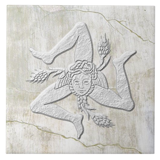 Siciliaanse  Trinacria Fresco Kijk Tegeltje (Voorkant)