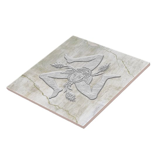 Siciliaanse  Trinacria Fresco Kijk Tegeltje (Zijkant)