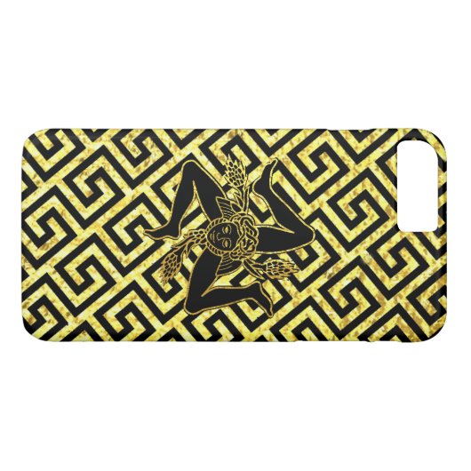 Siciliaanse Trinacria in Black en Gold Case-Mate iPhone Case (Achterkant (Horizontaal))