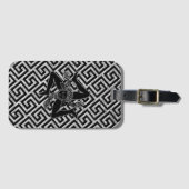 Siciliaanse Trinacria in Black en Silver Bagagelabel (Voorkant (horizontaal))