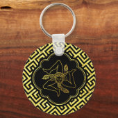 Siciliaanse Trinacria in Gold Black Sleutelhanger (Voorkant)