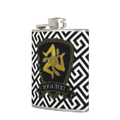 Siciliaanse Trinacria in Gold Jouw tekst Heupfles (Links)