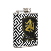 Siciliaanse Trinacria in Gold Jouw tekst Heupfles (Rechts)