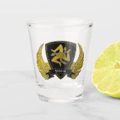 Siciliaanse Trinacria in Gold Jouw tekst Shot Glas (Voorkant)