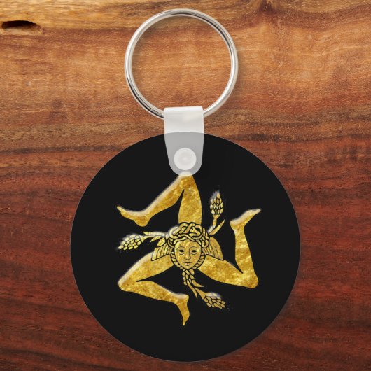 Siciliaanse Trinacria in Gold Sleutelhanger (Achterkant)
