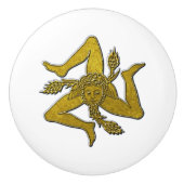 Siciliaanse Trinacria in goud op je kleur Keramische Knop (Voorkant)