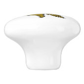 Siciliaanse Trinacria in goud op je kleur Keramische Knop (Zijkant)