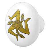 Siciliaanse Trinacria in goud op je kleur Keramische Knop (Rechts)