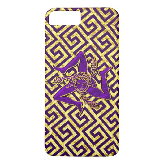 Siciliaanse Trinacria in Paars en goud Case-Mate iPhone Case (Achterkant)