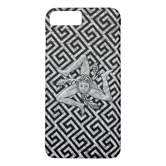 Siciliaanse Trinacria in Silver en Black Case-Mate iPhone Case (Achterkant)