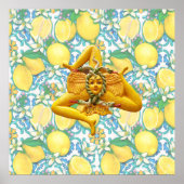 Siciliaanse Trinacria Italiaanse Pride Bright Lemo Poster (Voorkant)