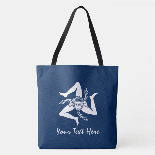 Siciliaanse Trinacria-Jouw tekst en -kleur Tote Bag (Voorkant)