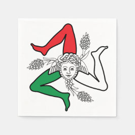 Siciliaanse Trinacria Medusa in Italiaanse vlagthe Servet