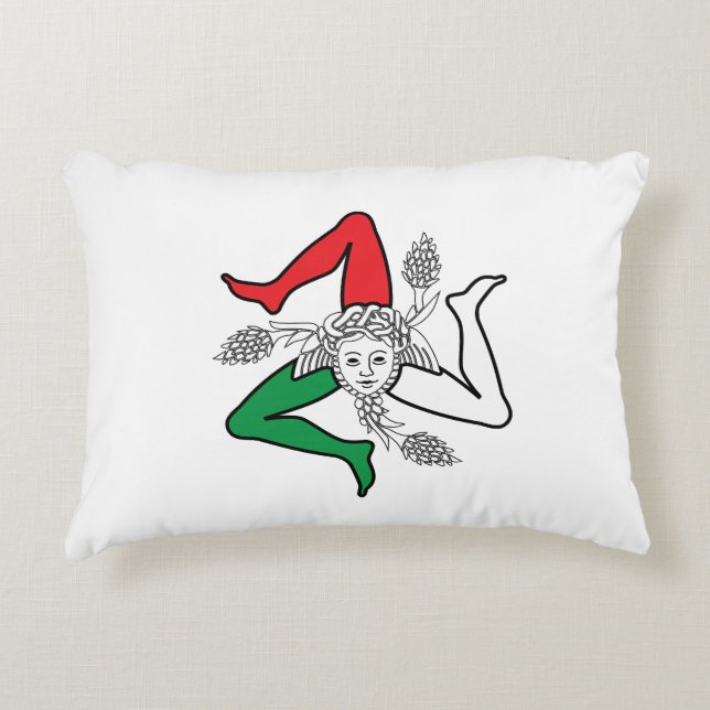 Siciliaanse Trinacria Medusa Ontwerp Accent Kussen (Voorkant)