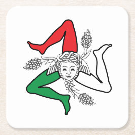 Siciliaanse Trinacria Medusa Ontwerp Kartonnen Onderzetters