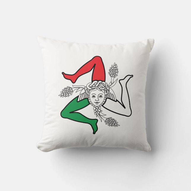 Siciliaanse Trinacria Medusa Ontwerp Kussen (Voorkant)