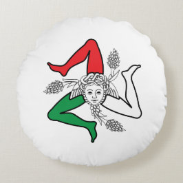 Siciliaanse Trinacria Medusa Ontwerp Rond Kussen