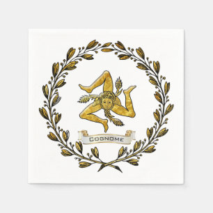 Siciliaanse Trinacria Olijfkrans Personaliseren Servet