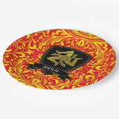 Siciliaanse Trinacria op het Baroque Pattern Papieren Bordje (Gekanteld)