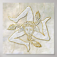 Siciliaanse Trinacria op pleister