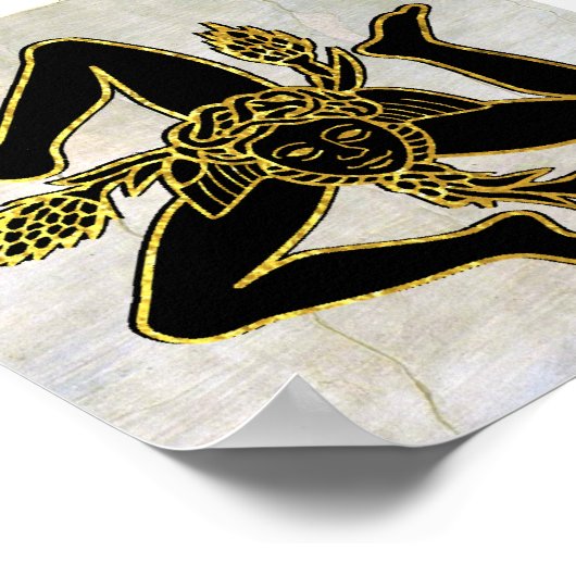 Siciliaanse Trinacria op pleister Poster (Hoek)