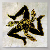 Siciliaanse Trinacria op pleister Poster (Voorkant)