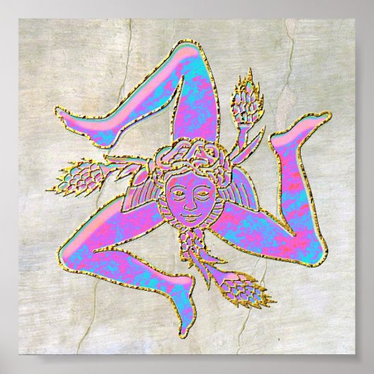 Siciliaanse Trinacria op pleister Poster (Voorkant)