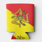 Siciliaanse Trinacria op Siciliaanse vlag Blikjeskoeler (Achterkant)