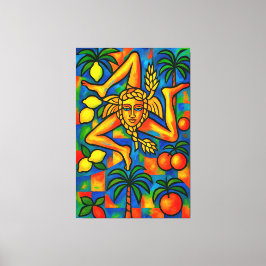 Siciliaanse Trinacria Pablo stijl Canvas Afdruk
