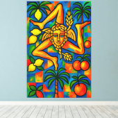 Siciliaanse Trinacria Pablo stijl Canvas Afdruk (Insitu (Houten vloer))