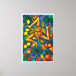 Siciliaanse Trinacria Pablo stijl Canvas Afdruk