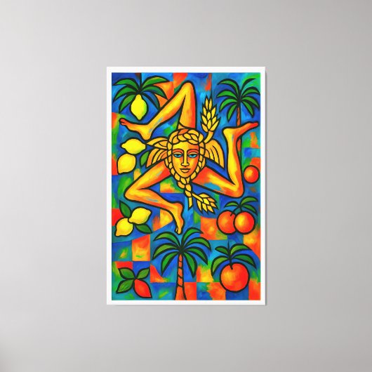 Siciliaanse Trinacria Pablo stijl Canvas Afdruk (Voorkant)