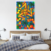 Siciliaanse Trinacria Pablo stijl Canvas Afdruk (Insitu (Slaapkamer))