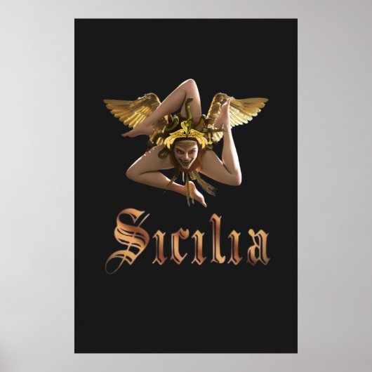 Siciliaanse Trinacria Poster (Voorkant)
